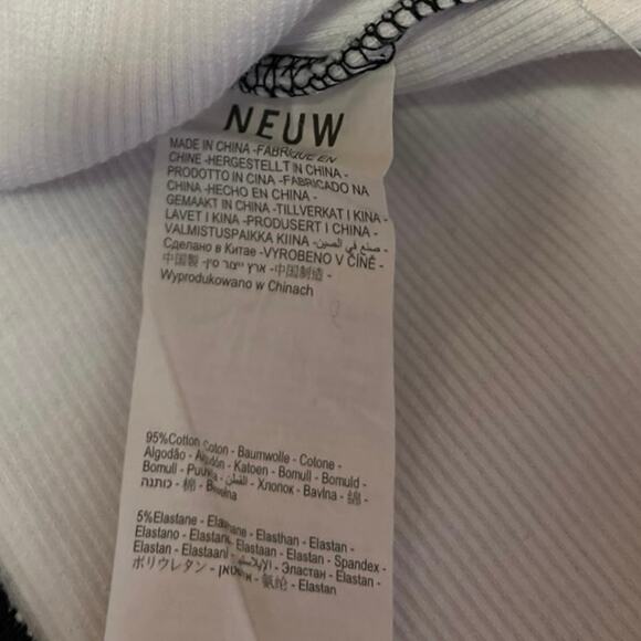 Neuw Jonesy White Black Colorblock Sleeveless Camisole Crop Sweater Tank Top M - Picture 5 of 5